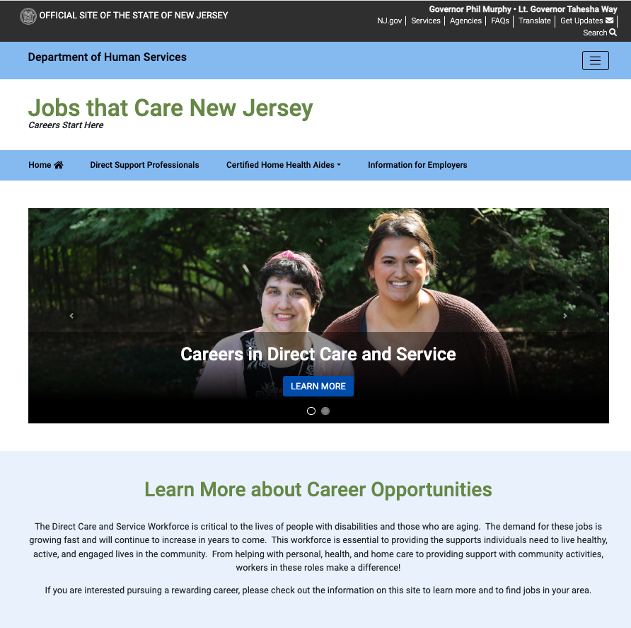 NJ Human Services & The Boggs Center Launch ‘Jobs That Care New Jersey’ Website