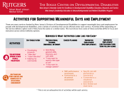 Activities for Supporting Meaningful Day and Employment Cover
