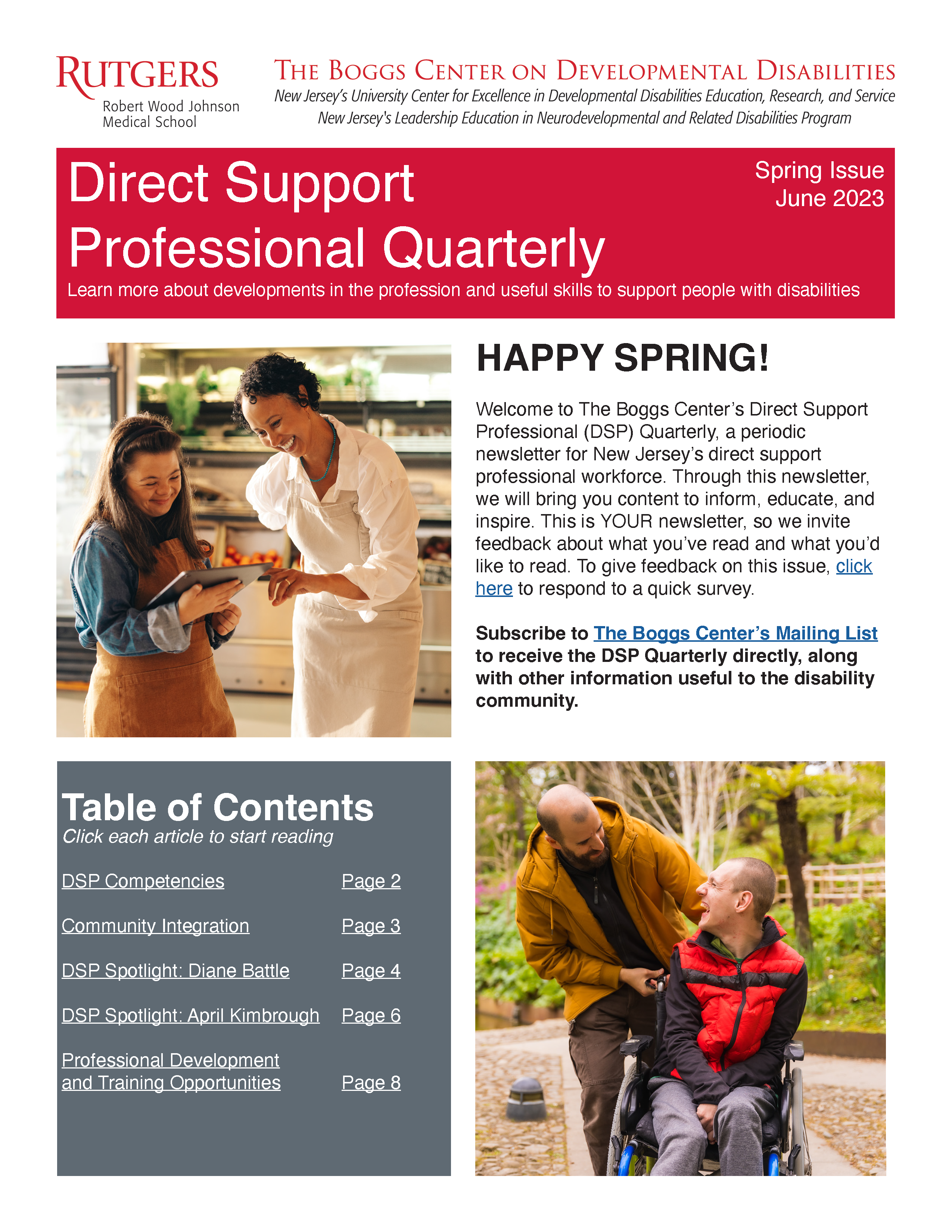 DSP Quarterly Pamphlet Cover