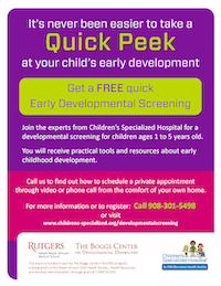 Quick Peek Developmental Screening Publication Cover