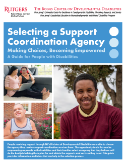 Selecting a SC Agency: A Guide for People with Disabilities cover