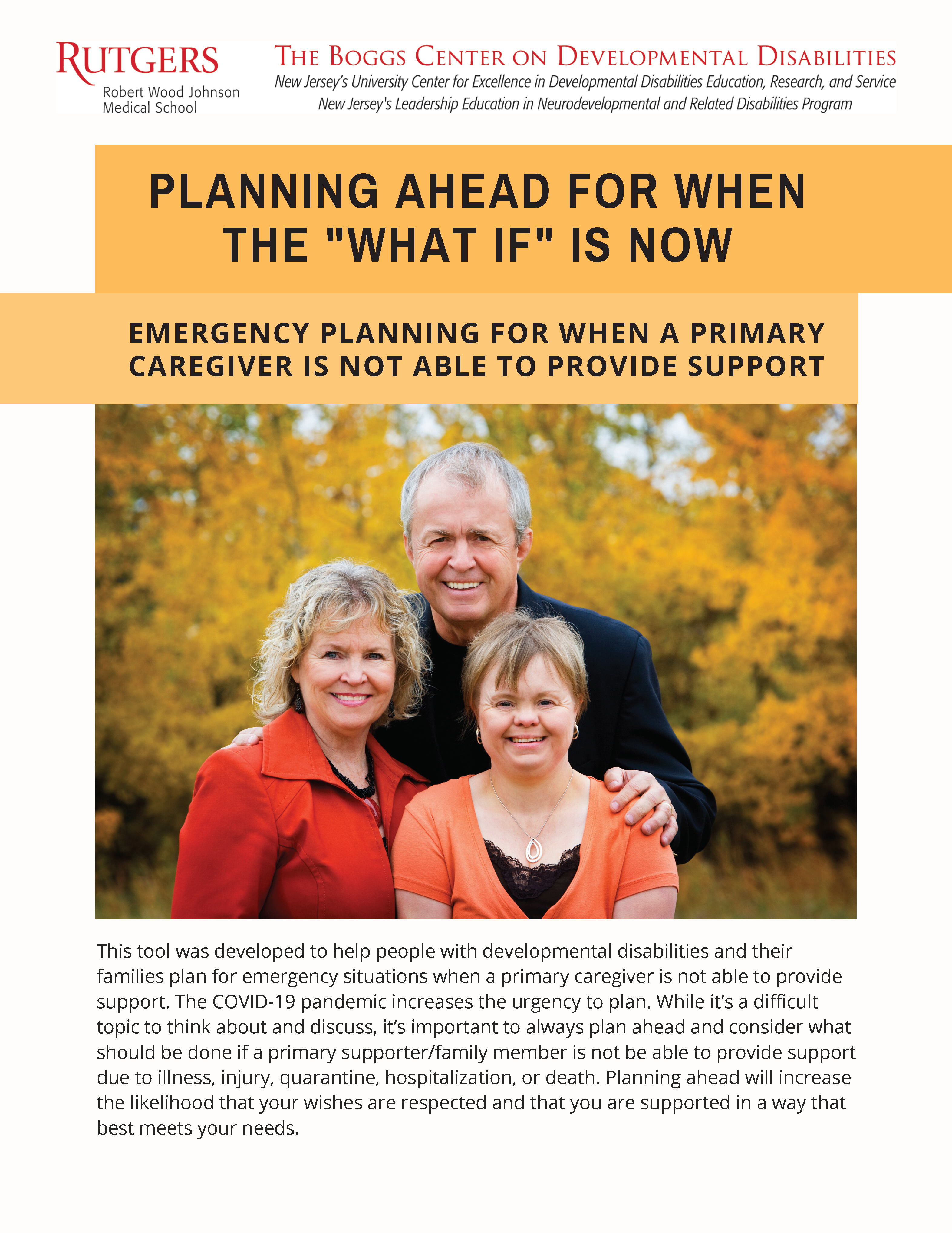 Planning Ahead Publication Cover