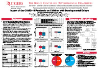 Poster thumbnail Impact of the COVID-19 Pandemic on Children with Developmental Delays by Nataly Abrams
